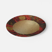 Luxury Steampunk Roses Romantic Gold Gears ペーパープレート (アングル)