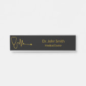 Luxury Stethoscope ECG Wave EKG Line Medical Gold サインプレート (正面)