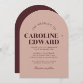 Luxury striped Arched Wedding Invitation 招待状 (正面/裏面)