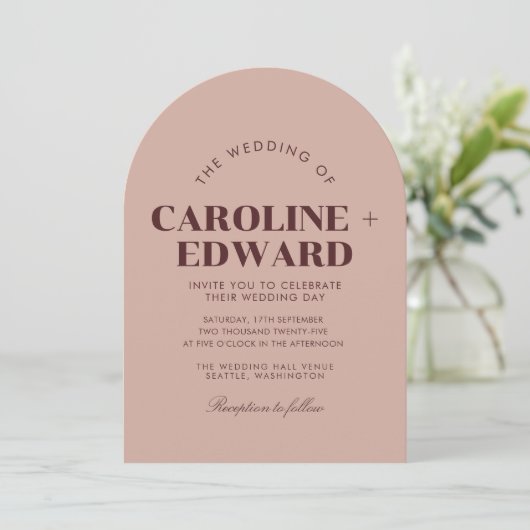 Luxury striped Arched Wedding Invitation 招待状 (スタンド正面)