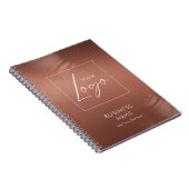 Luxury Stylish Bronze Business Name Logo ノートブック (右側)