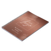 Luxury Stylish Bronze Business Name Logo ノートブック (左側)