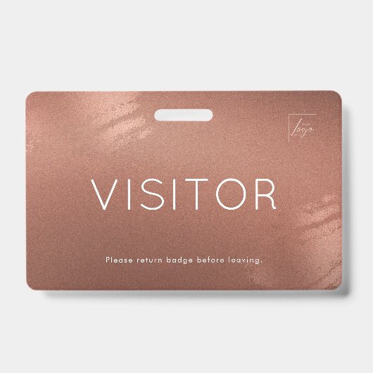 Luxury Stylish Bronze Business Visitor ID バッジ (正面)