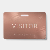 Luxury Stylish Bronze Business Visitor ID バッジ (裏面)