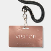 Luxury Stylish Bronze Business Visitor ID バッジ (裏面(ネックストラップ付))