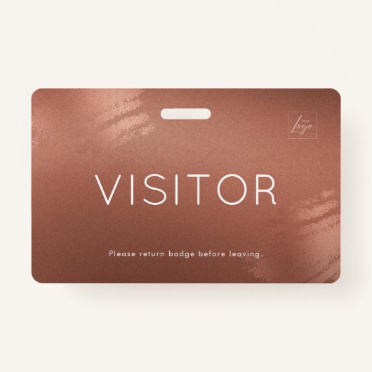 Luxury Stylish Bronze Business Visitor ID バッジ (裏面)