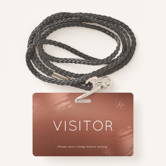 Luxury Stylish Bronze Business Visitor ID バッジ (裏面ランヤード)