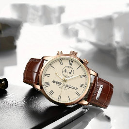 Luxury Stylish Minimalist Engraved Couple’s Name  腕時計