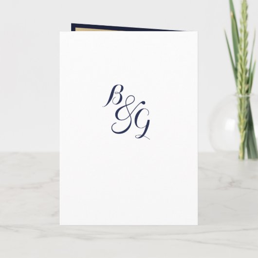 Luxury stylish modern navy blue gold Program プログラム (裏面)