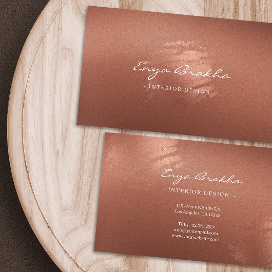 Luxury Stylish Script Bronze Business Card 名刺