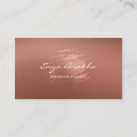 Luxury Stylish Script Bronze Business Card 名刺 (裏面)