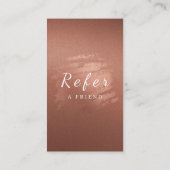 Luxury Stylish Script Bronze Business Referral 名刺 (裏面)