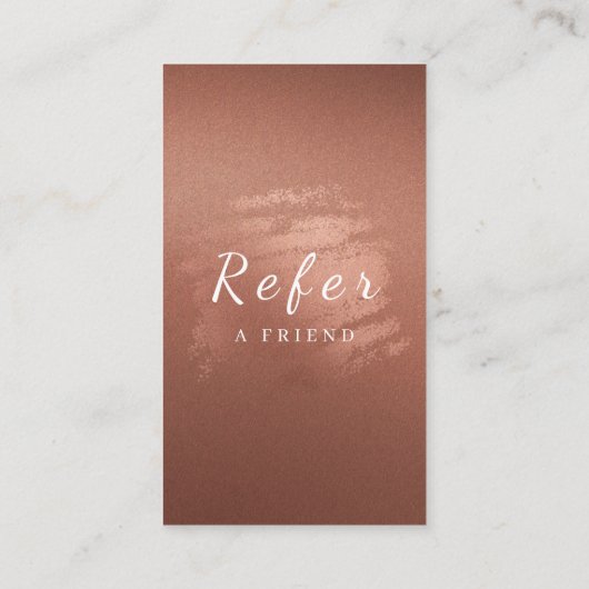 Luxury Stylish Script Bronze Business Referral 名刺 (裏面)