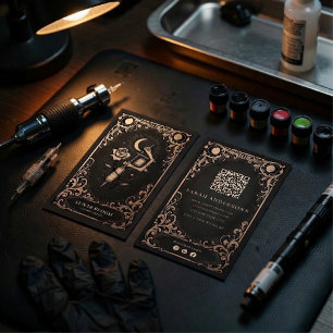 Luxury Tattoo Artist  Vintage Celestial 名刺