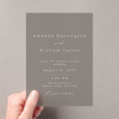 Luxury Taupe Acrylic Wedding Invitation アクリル招待状 (インサイチュ (ポータブル))