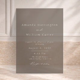 Luxury Taupe Acrylic Wedding Invitation アクリル招待状