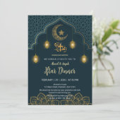 Luxury Teal and Gold Mandala Iftar Invitation 招待状 (スタンド正面)