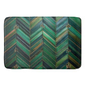 Luxury Teal Chevron & Gold Inlay Bath Mat バスマット (正面)
