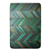Luxury Teal Chevron & Gold Inlay Bath Mat バスマット (正面縦)