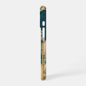 Luxury Teal & Gold Floral OtterBox iPhone Case 16ケース (左側面)