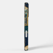Luxury Teal & Gold Floral Pattern iPhone Case Case-Mate iPhoneケース (裏面 / 右)
