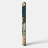 Luxury Teal & Gold Floral Pattern iPhone Case Case-Mate iPhoneケース (裏面 / 左)