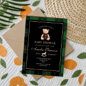 Luxury Teddy Bear baby shower Invitation 招待状