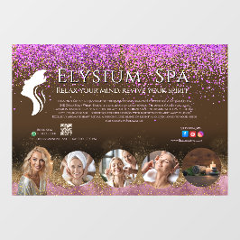 Luxury Terracotta Gold Spa Beauty Wellness QR  ウィンドウサイン