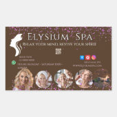 Luxury Terracotta Gold Spa Beauty Wellness QR  長方形シール (正面)