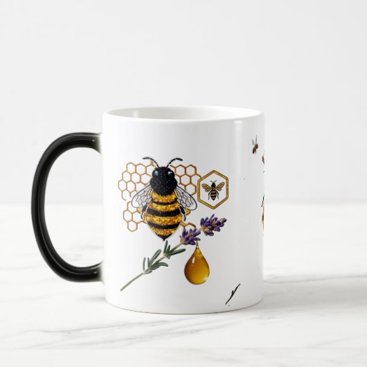 Luxury Textural Bee Lavender Honey Droplet モーフィングマグカップ (左)
