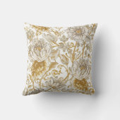 Luxury,The Beauty of Blooming Gold Flowers Patter クッション (裏面)