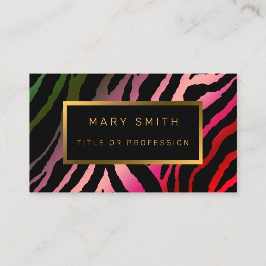 Luxury Tigerモダンがテキストを追加 名刺 (正面)