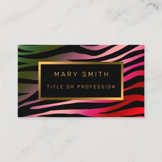 Luxury Tigerモダンがテキストを追加 名刺 (正面)