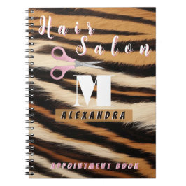 Luxury Tiger Skin Faux Fur Hair Salon ノートブック