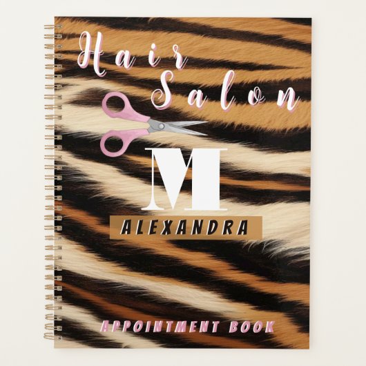 Luxury Tiger Skin Faux Fur Hair Salon プランナー手帳 (正面)