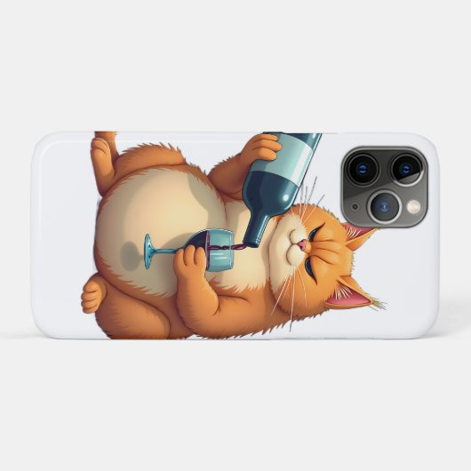 Luxury Tipsy Cat Modern Art Illustration Case-Mate iPhoneケース (裏面(横))