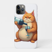 Luxury Tipsy Cat Modern Art Illustration Case-Mate iPhoneケース (裏)