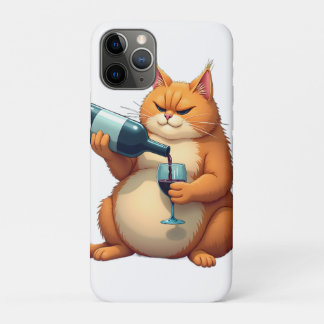 Luxury Tipsy Cat Modern Art Illustration iPhone 11 Proケース