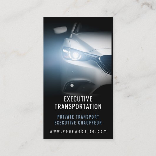 Luxury Transport Car QR Code Blue & Black 名刺 (正面)