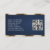 Luxury Transport Car QR Code Blue & Gold  名刺 (裏面)