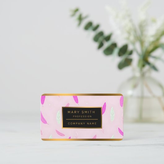 Luxury Trendy Feathers Boho Collection 名刺 (スタンド正面)