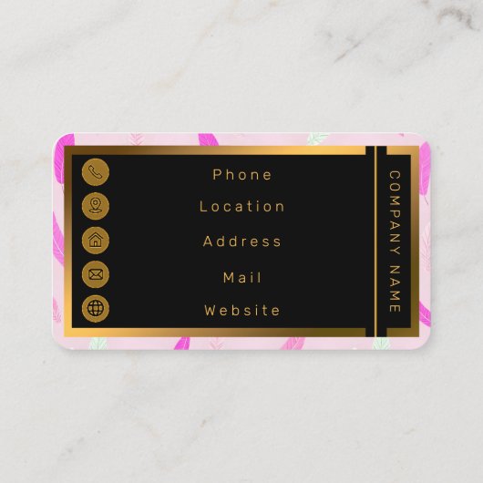 Luxury Trendy Feathers Boho Collection 名刺 (裏面)