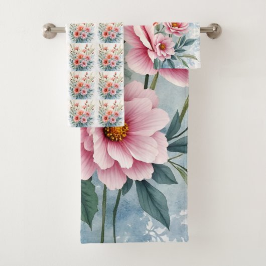 Luxury Trendy Wildflowers Beautiful Collection バスタオルセット (インサイチュ)