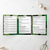 Luxury Tropical Modern Boutique & Salon Black 三つ折りカード (内部)