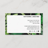 Luxury Tropical Modern Boutique & Salon Black 予約カード (裏面)