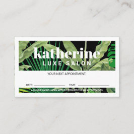 Luxury Tropical Modern Boutique & Salon Black 予約カード