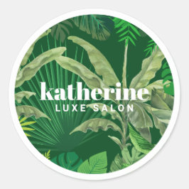 Luxury Tropical Modern Boutique & Salon Green ラウンドシール