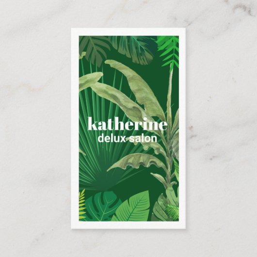 Luxury Tropical Modern Boutique & Salon Green 名刺 (正面)