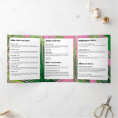 Luxury Tropical Modern Boutique & Salon Pink 三つ折りカード (内部)