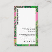 Luxury Tropical Modern Boutique & Salon Pink 名刺 (裏面)